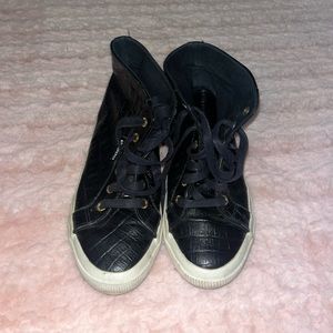 Superga women’s black high top sneakers